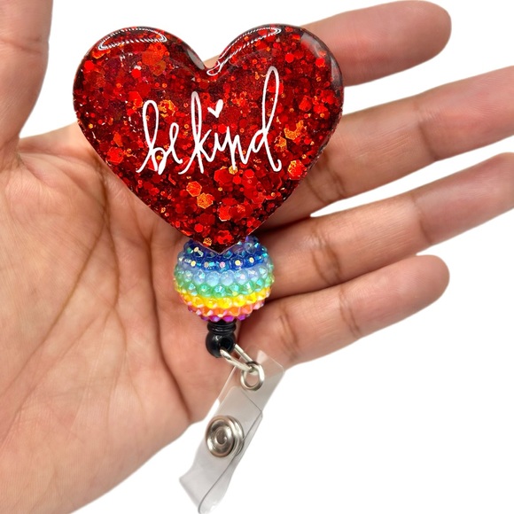 Hand Crafted Accessories - Be Kind ❤️🌈 Badge Reel
